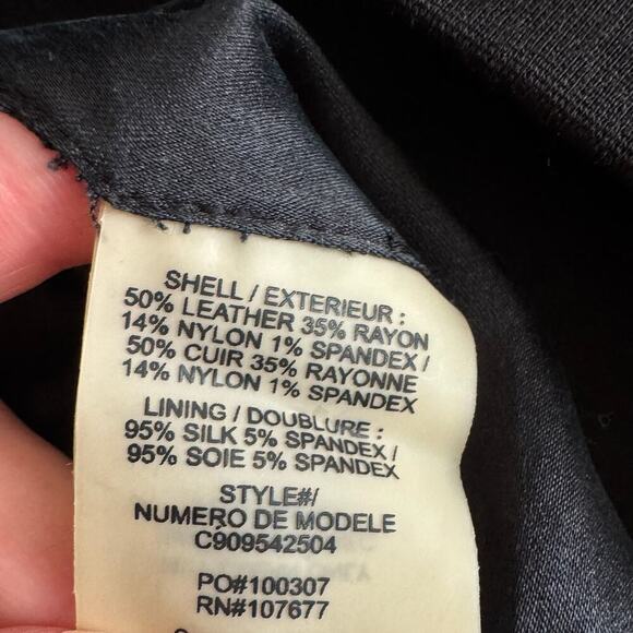 Vintage Y2K ALICE + OLIVIA Black Leather Corset-Back Mini Dress - Picture 9 of 11